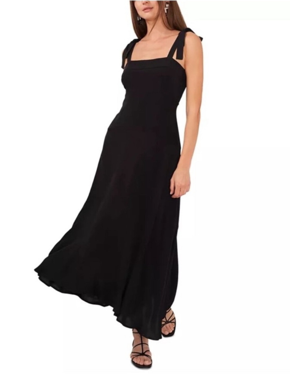 1.STATE Dark Navy Tie-Shoulder Maxi Dress